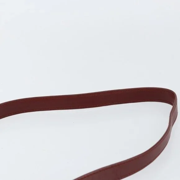 Authentic CARTIER Must Line Shoulder Bag Leather Bordeaux Gold